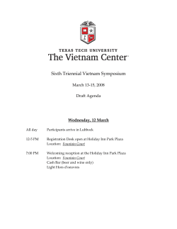 Symposium Agenda - Vietnam Center and Archive