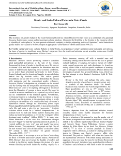 180 Gender and Socio-Cultural Patterns in Sister Carrie