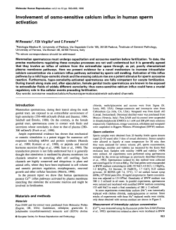 Involvement of osmo-sensitive calcium influx in human sperm