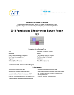 2015 Fundraising Effectiveness Survey Report