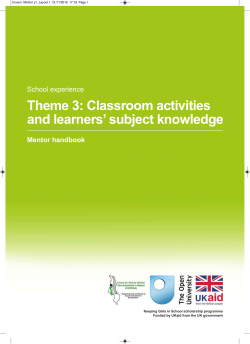 Theme 3 Classroom activities and learners` subject knowledge File