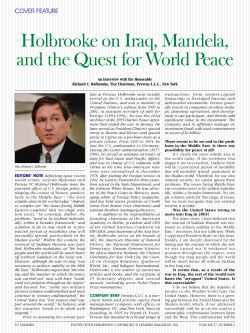 Holbrooke on Iraq, Mandela, and the Quest for World Peace