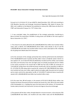 09.28.2009 - Banco Votorantim`s Strategic Partnership