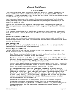 Colonial Land Records - Bouse Genealogical Society