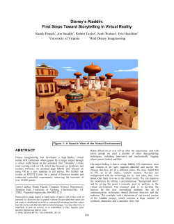 Disney`s Aladdin: First Steps Toward Storytelling in Virtual Reality