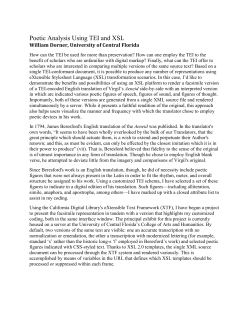 Poetic Analysis Using TEI and XSL