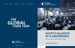 EGYPT`S SALAFISTS AT A CROSSROADS