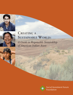 CREATING A SUSTAINABLE WORLD: A Guide to