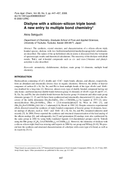 Disilyne with a silicon-silicon triple bond: A new entry to