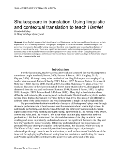 Shakespeare in translation: Using linguistic and contextual