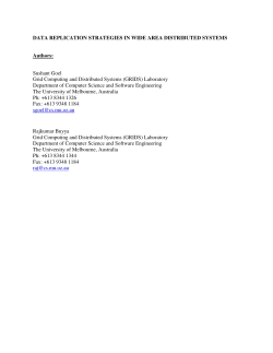 DATA REPLICATION STRATEGIES IN WIDE AREA DISTRIBUTED