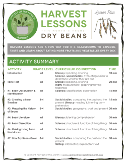 harvest lessons dry beans - Vermont Harvest of the Month