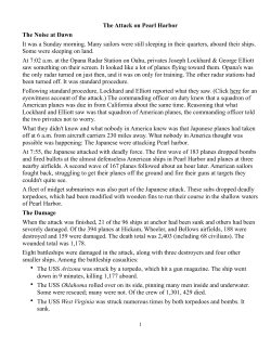 The Attack on Pearl Harbor