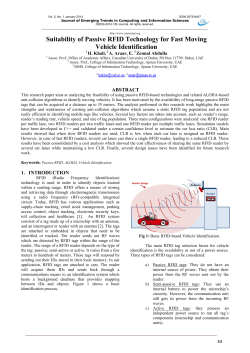 Suitability of Passive RFID Technology for Fast Moving Vehicle