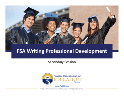 FSA Writing Professional Development Secondary
