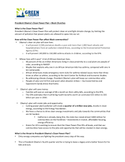 President Obama`s Clean Power Plan + Black