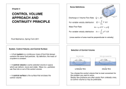 control volume approach and continuity principle