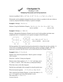 Solving Quadratic Equations