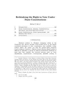 Rethinking the Right to Vote Under State Constitutions