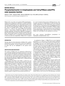 Phosphatidylinositol 3,5-bisphosphate and Fab1p/PIKfyve