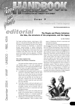 The People and Plants legacy - UNESDOC