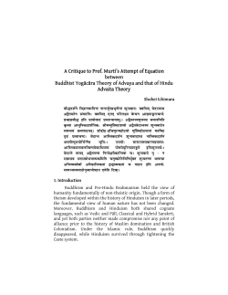 A Critique to Prof. Murti`s Attempt of Equation A Critique to Prof