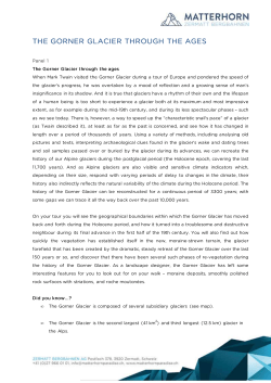 THE GORNER GLACIER THROUGH THE AGES THE GORNER