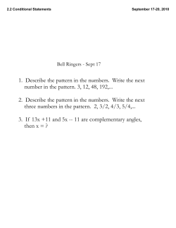 1. Describe the pattern in the numbers. Write the next number in the