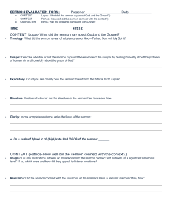 CONTEXT (Pathos- How well did the sermon connect with the