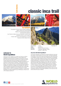 classic inca trail - World Expeditions