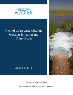 Central Coast Groundwater: Seawater Intrusion