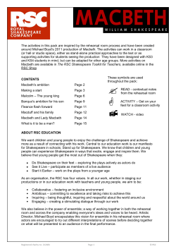 Macbeth Teacher Pack 2011 - Royal Shakespeare Company