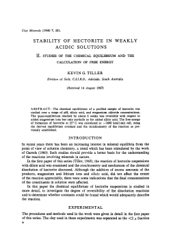 STABILITY OF HECTORITE IN WEAKLY ACIDIC SOLUTIONS II