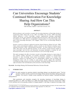 Extrinsic Rewards, Knowledge Sharing, and Self