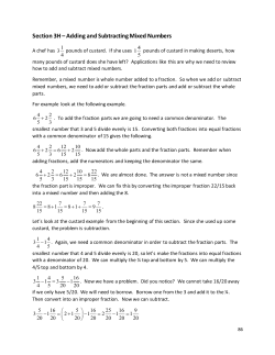 Section 3H &ndash; Adding and Subtracting Mixed Numbers