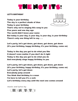 LET`S BIRTHDAY Today is your birthday The sky is a - The Not-Its!