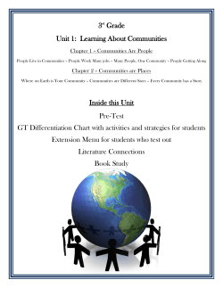 3rd Grade Unit 1: Learning About Communities Inside