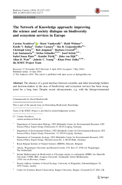 The Network of Knowledge approach: improving the science and