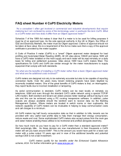FAQ sheet Number 4 CoP5 Electricity Meters