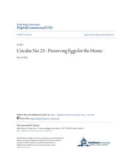 Circular No. 25 - Preserving Eggs for the Home