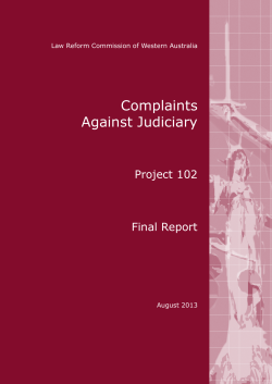 Complaints Against Judiciary Final Report August 2013