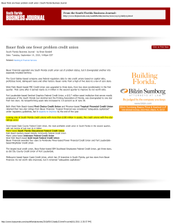 Bauer finds one fewer problem credit union | South Florida Business
