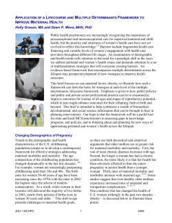 Application of a Lifecourse and Multiple Determinants Framework to