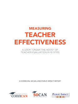 Measuring teacher effectiveness