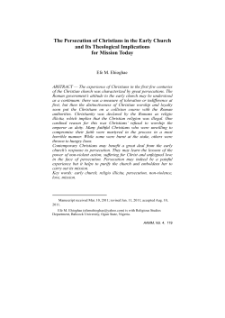The Persecution of Christians in the Early Church and Its