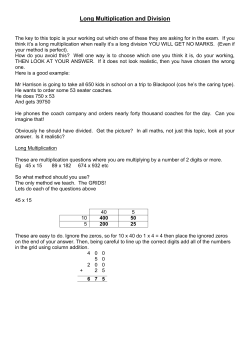 Long Multiplication and Division