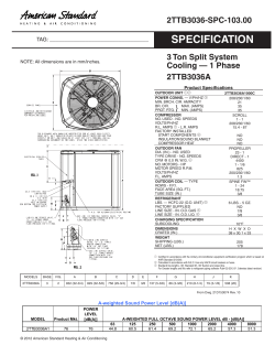American Standard Specification 3 Ton Split System