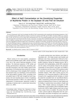 Effect of NaCl Concentration on the Emulsifying Properties of