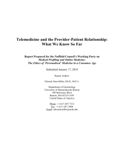 Telemedicine and Doctor-Patient Communication: