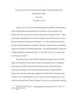 From Guns to Shoes: The Winston-Salem Chapter of the Black